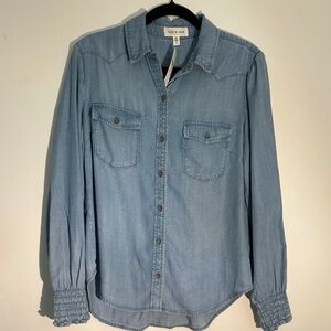 NWT Cloth & Stone Chambray Denim Button Down Top